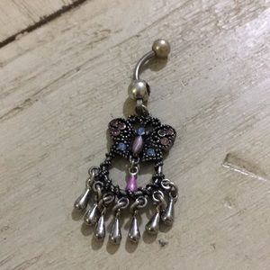 Boho butterfly belly ring